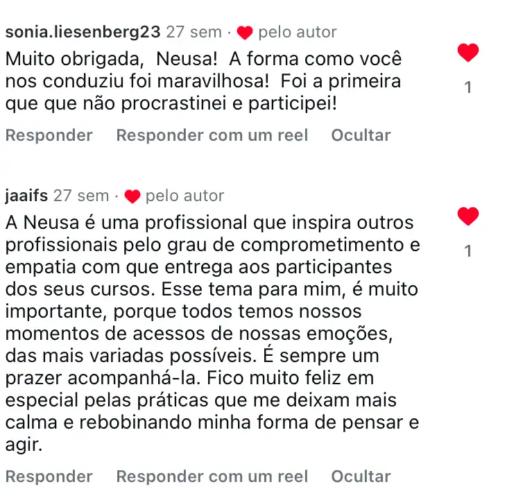 Depoimento de aluna 26